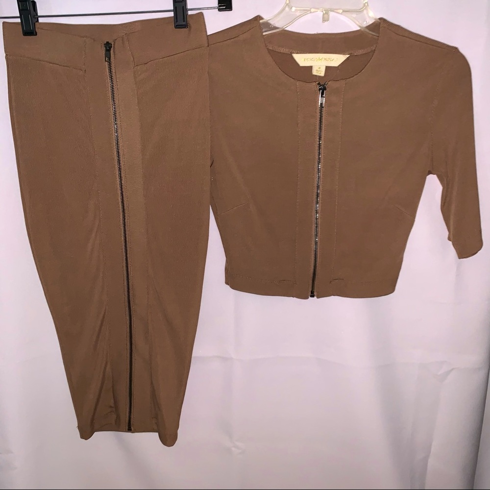Two women’s fall/winter - 2 piece skirt sets - size sm - md